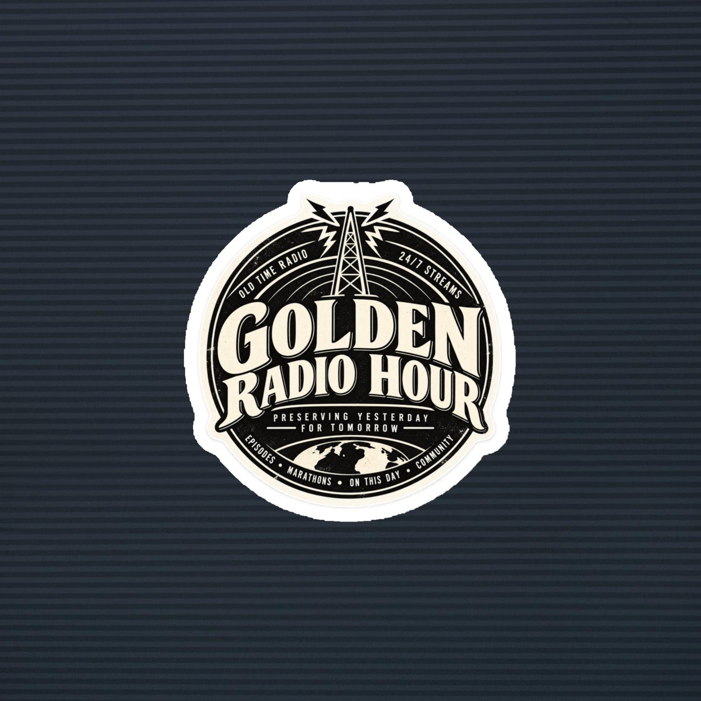 Golden Radio Hour Preserving Yesterday for Tomorrow magnet, 4×4 mockup