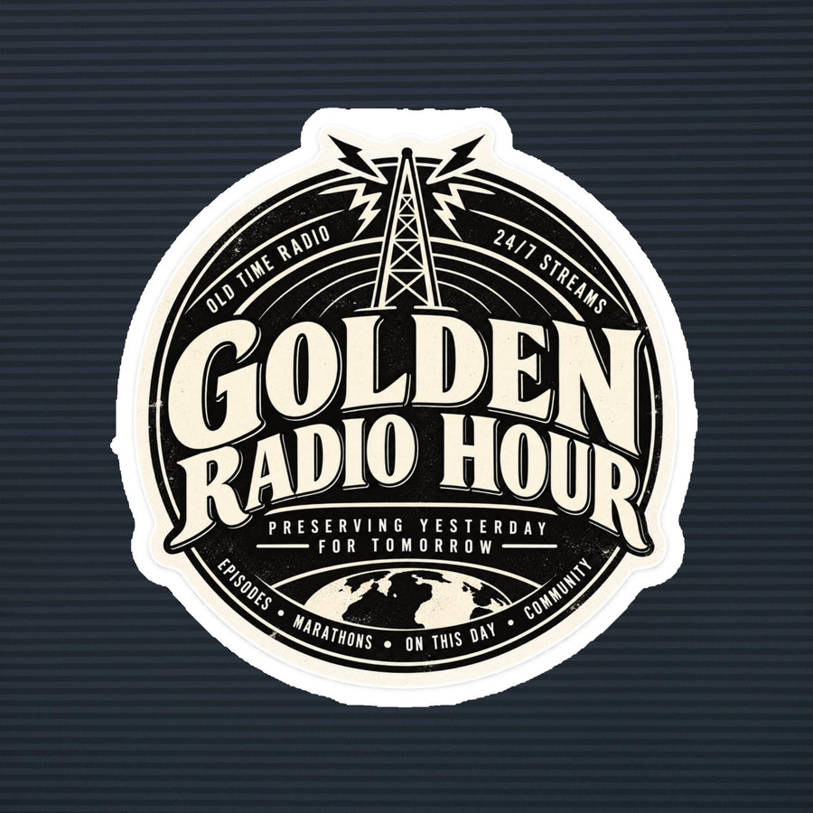 Golden Radio Hour Preserving Yesterday for Tomorrow magnet, 6×6 mockup