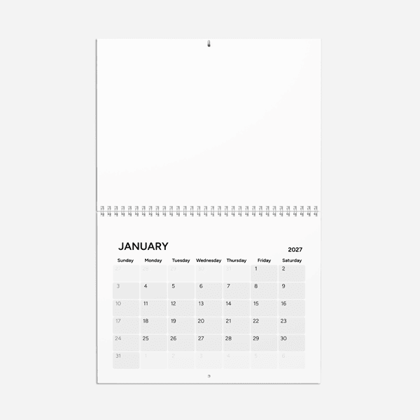 Custom 2027 wall calendar base product preview
