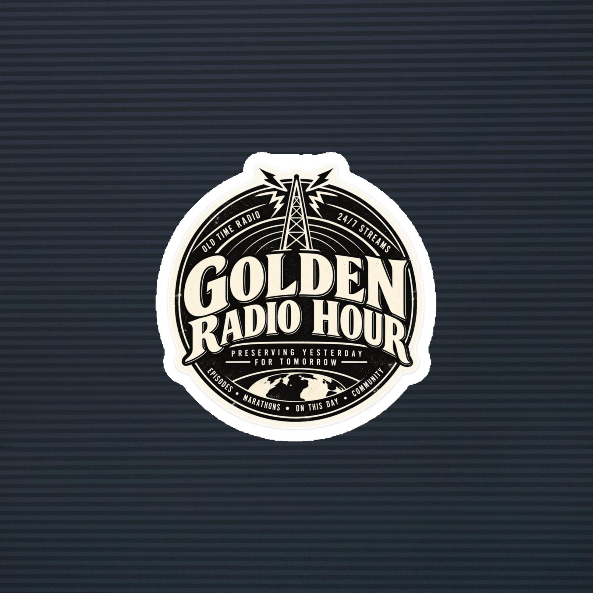 Golden Radio Hour Preserving Yesterday for Tomorrow magnet, 4×4 mockup