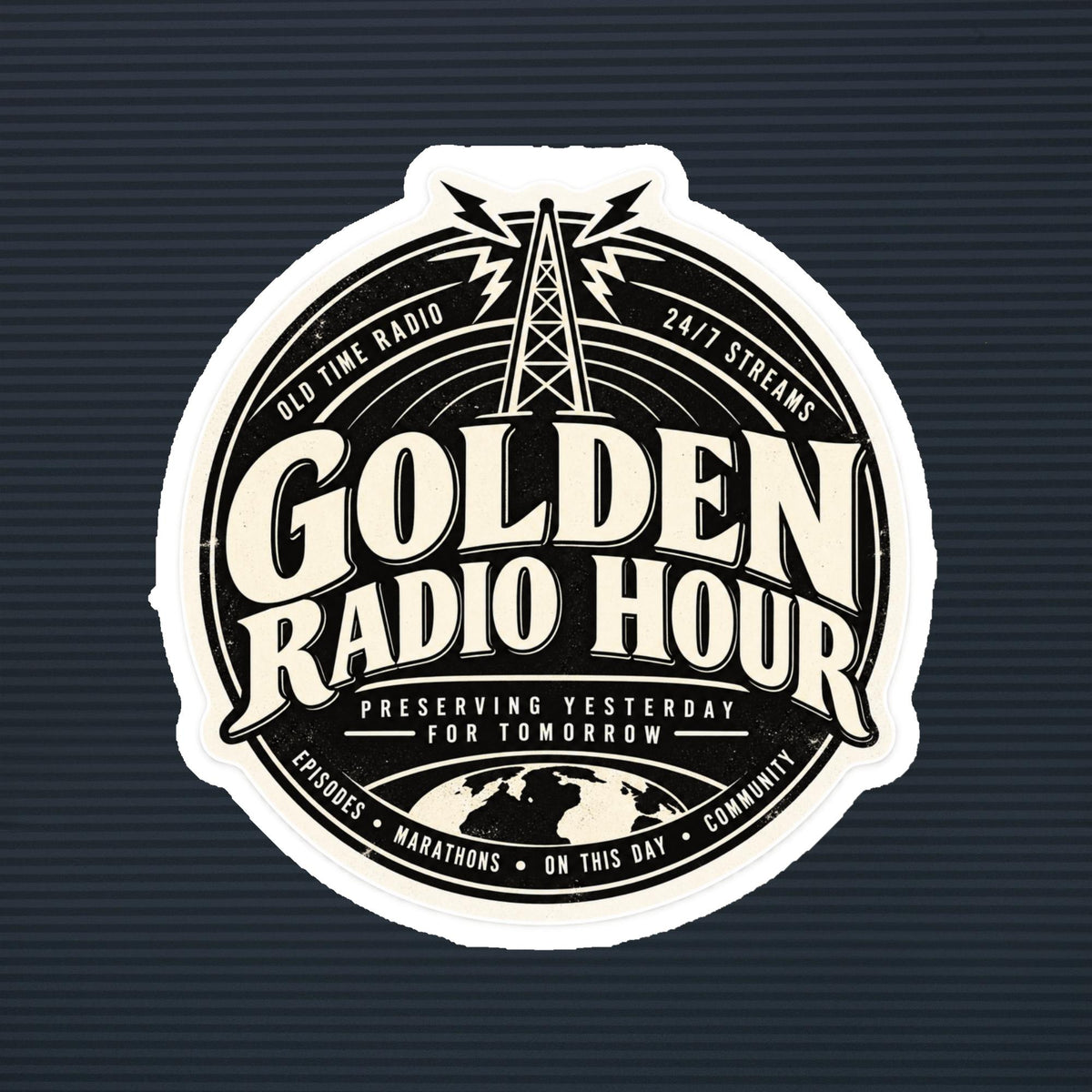 Golden Radio Hour Preserving Yesterday for Tomorrow magnet, 6×6 mockup