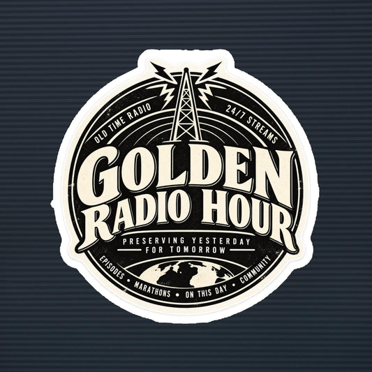 Golden Radio Hour Preserving Yesterday for Tomorrow magnet, 6×6 mockup